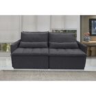 Sofá Líbano 4 Lugares 2,16 Metros Veludo - 10 Cinza Grafite
