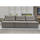 Sofá Líbano 5 Lugares 2,26 Metros Veludo - 03 Capuccino