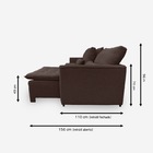 Sofá Líbano 5 Lugares 2,26 Metros Veludo - 17 Chocolate