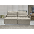 Sofá Líbano 5 Lugares 2,36 Metros Veludo - 02 Bege