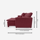 Sofá Líbano 5 Lugares 2,36 Metros Veludo - 22 Bordo