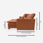 Sofá Líbano 6 Lugares 2,56 Metros Veludo - 20 Terracota