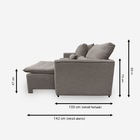 Sofá Líbano 6 Lugares 2,86 Metros Veludo - 03 Capuccino