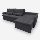 Sofá Líbano 6 Lugares 2,86 Metros Veludo - 10 Cinza Grafite