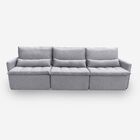 Sofá Líbano 6 Lugares 3,16 Metros Linho - 05 Cinza