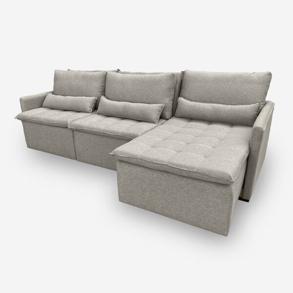 Sofá Líbano 6 Lugares 3,16 Metros Linho - 08 Bege