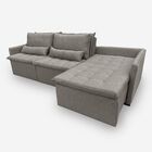 Sofá Líbano 6 Lugares 3,16 Metros Veludo - 03 Capuccino