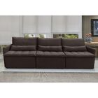 Sofá Líbano 6 Lugares 3,16 Metros Veludo - 17 Chocolate