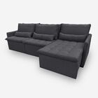 Sofá Líbano 8 Lugares 3,46 Metros Veludo - 10 Cinza Grafite