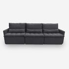 Sofá Líbano 8 Lugares 3,46 Metros Veludo - 10 Cinza Grafite