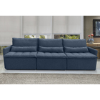Sofá Líbano 8 Lugares 3,46 Metros Veludo - 24 Azul Marinho