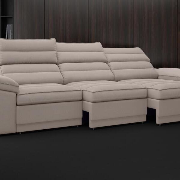 Sofá Lincoln 2,05m Assento Retrátil E Reclinável Velosuede Be