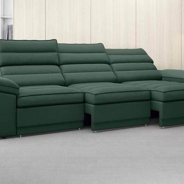 Sofá Lincoln 2,05m Assento Retrátil E Reclinável Velosuede Ve