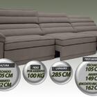 Sofá Lincoln Assento Retrátil E Reclinável Velosuede Marrom -