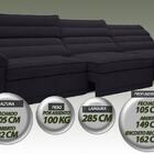 Sofá Lincoln Assento Retrátil E Reclinável Velosuede Preto -