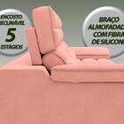 Sofá Lincoln Assento Retrátil E Reclinável Velosuede Rose - N