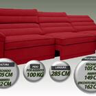 Sofá Lincoln Assento Retrátil E Reclinável Velosuede Vermelho