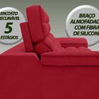 Sofá Lincoln Assento Retrátil E Reclinável Velosuede Vermelho
