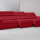 Sofá Lincoln Assento Retrátil E Reclinável Velosuede Vermelho