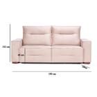 Sofá Linhares Reclinável Com Tecido Poliéster 190 Cm - Nude