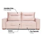 Sofá Linhares Reclinável Com Tecido Poliéster 190 Cm - Nude