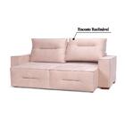 Sofá Linhares Reclinável Com Tecido Poliéster 190 Cm - Nude