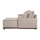 Sofá Linho 3 Lugares 264cm Com Chaise Lado Direito E Kit Usb