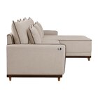 Sofá Linho 3 Lugares 264cm Com Chaise Lado Direito E Kit Usb