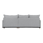 Sofá Linho 3 Lugares 264cm Com Chaise Lado Direito E Kit Usb