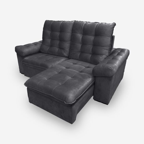 Sofá Lion 2 Lugares 1,90 Metros Veludo - 10 Cinza Grafite