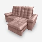 Sofá Lion 2 Lugares 1,90 Metros Veludo - 19 Rosa Escuro