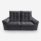 Sofá Lion 3 Lugares 2,10 Metros Veludo - 10 Cinza Grafite