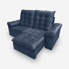 Sofá Lion 3 Lugares 2,10 Metros Veludo - 24 Azul Marinho