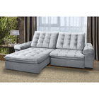 Sofá Lion 4 Lugares 2,30 Metros Veludo - 26 Prata