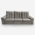 Sofá Lion 5 Lugares 2,60 Metros Veludo - 03 Capuccino