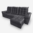 Sofá Lion 6 Lugares 3,20 Metros Veludo - 10 Cinza Grafite