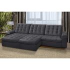 Sofá Lion 6 Lugares 3,20 Metros Veludo - 10 Cinza Grafite