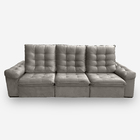 Sofá Lion 9 Lugares 4,10 Metros Veludo - 03 Capuccino