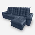 Sofá Lion 9 Lugares 4,10 Metros Veludo - 24 Azul Marinho