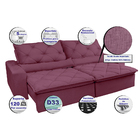 Sofá Lisboa 2,12m Retrátil, Reclinável Com Molas No Assento T