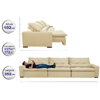 Sofá Lisboa 3,52m Retrátil, Reclinável Com Molas No Assento E