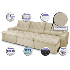 Sofá Lisboa 3,52m Retrátil, Reclinável Com Molas No Assento E