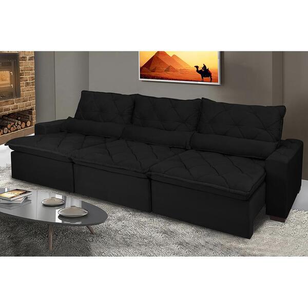 Sofá Lisboa 3,52m Retrátil, Reclinável, Molas No Assento E Al