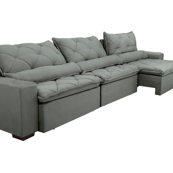 Sofá Lisboa 4,12m Retrátil, Reclinável Com Molas No Assento E