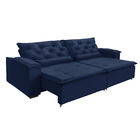 Sofá Lisboa Retratil E Reclinavel 2,52 Mts Suede Azul Carolin