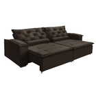 Sofá Lisboa Retratil E Reclinavel 2,52 Mts Suede Café Carolin