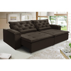 Sofá Lisboa Retratil E Reclinavel 2,52 Mts Suede Café Carolin