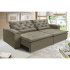 Sofá Lisboa Retratil E Reclinavel 2,92 Mts Suede Castor Carol