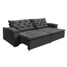 Sofá Lisboa Retratil E Reclinavel 2,92 Mts Suede Cinza Caroli