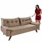 Sofá Lisboa Retrô 3 Lugares - Suede Areia